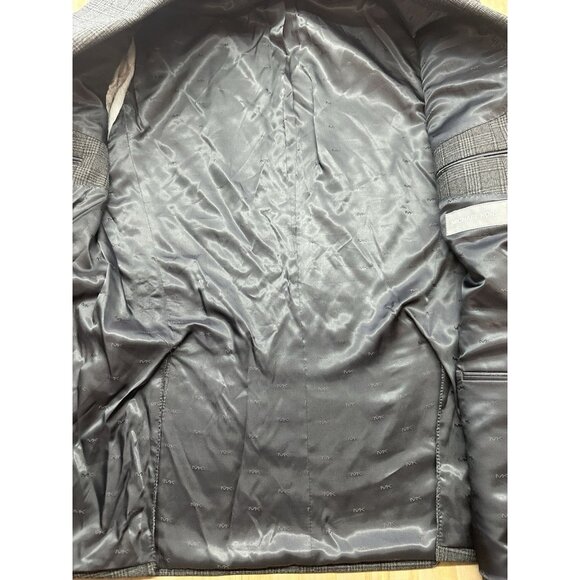 Michael Kors Jacket Blazer Sport Coat 42L Dual Vent Gray Plaid 2 Button Classic - Picture 3 of 11